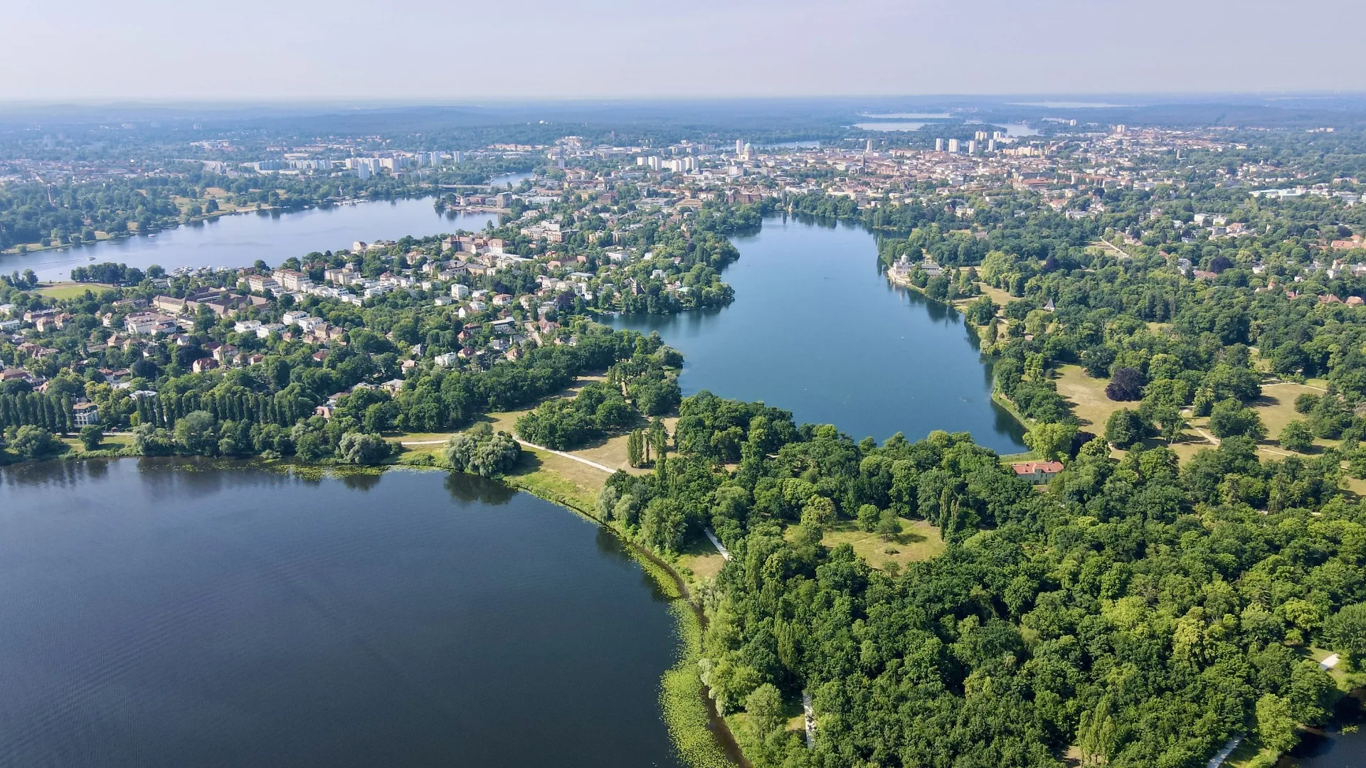 Luftaufnahme Potsdam und Havelseen